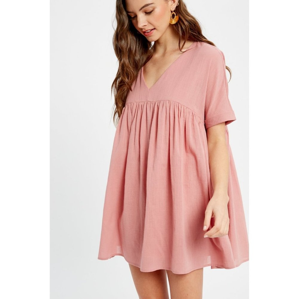 Listicle Babydoll Dress, Rose Dust
